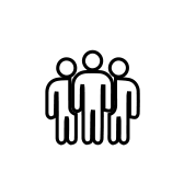 Icon representing a small group learning environment where students collaborate and receive personalized instruction during Rawk U summer music workshops.